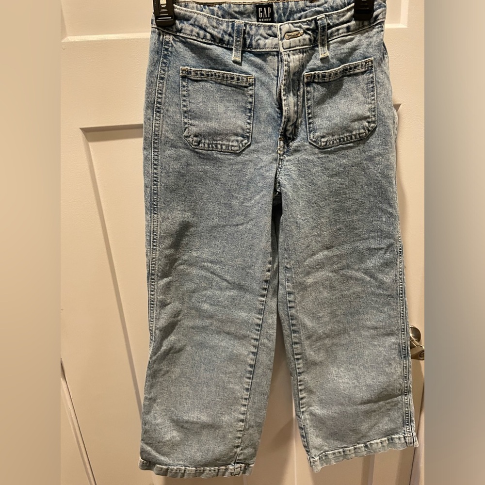 Gap, girls, size 14 wide leg jeans, like new.
